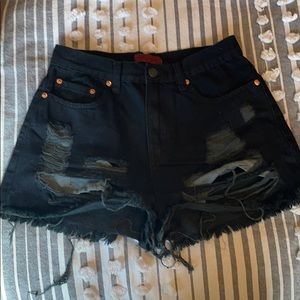 High waisted black shorts